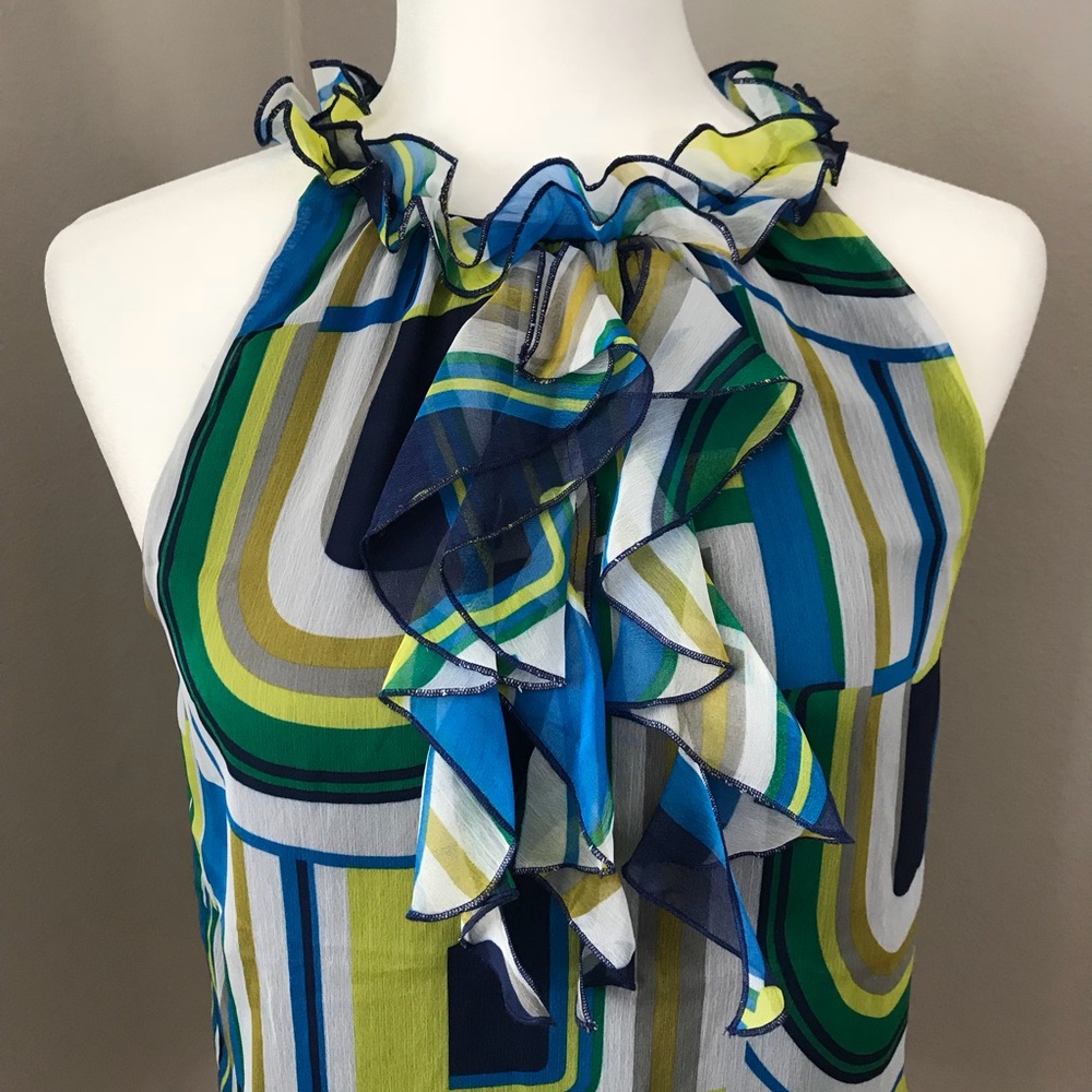 THE LIMITED Multicolor Halter top w/ruffled front